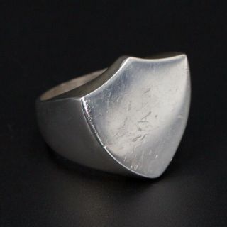Vtg Sterling Silver Denmark Henning Ulrichsen Modern Shield Ring Size 8 - 12.  5g