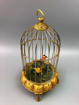 Antique W.  Germany Elpa Karl Griesbaum Singing Automaton Bird Cage Music Box