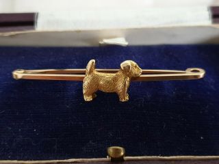 Rare 18 Ct Gold Edwardian Scottie Dog Tie Pin Circa 1910 5.  7 Grams.