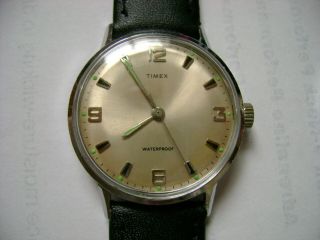 Vintage Men Wind Up Timex Marlin 1968 Run And Keep Time