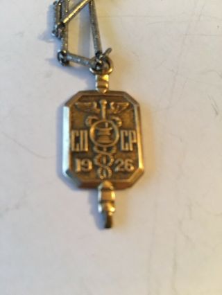 Vintage 14k Key Wind Pocket Watch Winder Cornell Columbia Pharmacy College 4g 2