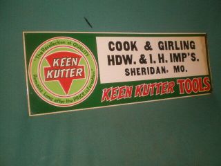 Vintage Keen Kutter International Harvester Sheridan,  Mo.  Store Sign Nos