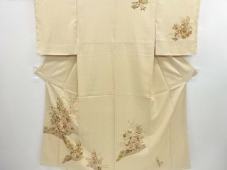 3641307: Japanese Kimono Vintage Houmongi / Embroidery / Peony & Chrysant