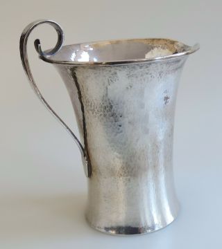 Antique American hand made hammered fine serving sm pitcher sterling silver 4