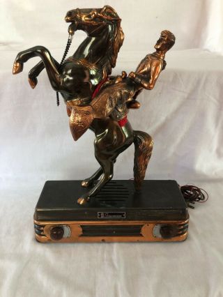 1940’s Vintage Rare Abbotwares Cowboy Bucking Brass Radio