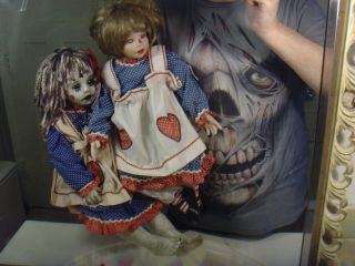 Two Red Eyed Kelly Rubert Porcelain Dolls For Susan Only