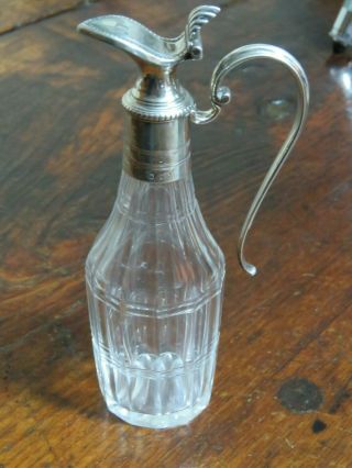 Georgian Silver Top Cut Glass Cruet Oil Bottle 1796 William Abdy