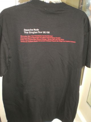 Vintage 90s DM Depeche Mode T Shirt 1998 The Singles Tour RARE Sz Large 5
