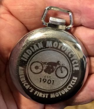 Vintage 16s Ingraham Indian Motorcycle Pocket Watch Ships