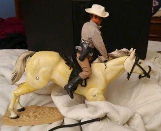Gabriel 1973 The Lone Ranger & Jointed Horse Silver With Accessories No.  23625