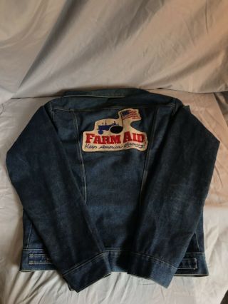 Vintage 1985 Farm Aid Concert Wrangler Denim Jacket Willie Nelson,  John Cougar