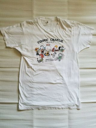 Rare Vintage 80s Grateful Dead Peanuts " Cosmic Charlie " T - Shirt Size Xl