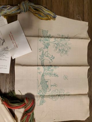 Vintage Elsa Williams Rare Paul Revere Crewel Embroidery Foot Stool Kit 235 4