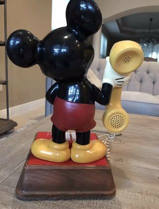 Vintage 1976 Disney Mickey Mouse Push Button Landline Telephone 3