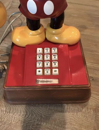 Vintage 1976 Disney Mickey Mouse Push Button Landline Telephone 5