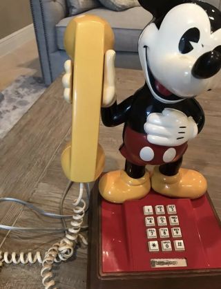 Vintage 1976 Disney Mickey Mouse Push Button Landline Telephone 7
