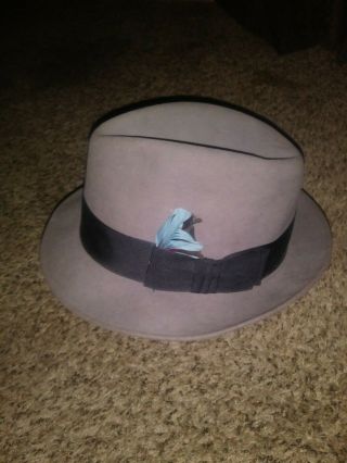 Vtg Steel Grey Dobbs Fedora Men 