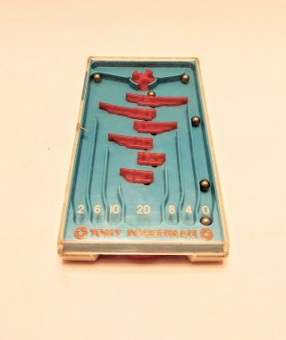 Tomy Bowling Game Pocket - Mate Turn N Tilt Vintage Rare Arcade 1975