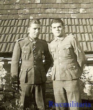 Rare Wehrmacht Soldier Vets Posed; One W/ Knights Cross Award Worn; 1943