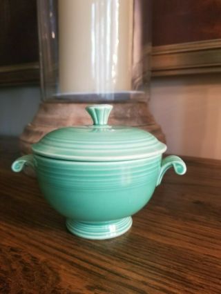 Rare Vintage Fiesta Green Covered Onion Soup Bowl Lid Fiesta Ware
