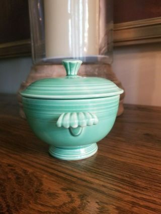 RARE VINTAGE FIESTA GREEN COVERED ONION SOUP BOWL LID FIESTA WARE 2