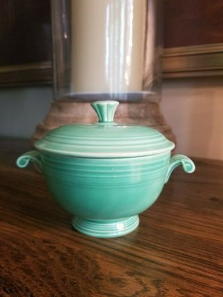 RARE VINTAGE FIESTA GREEN COVERED ONION SOUP BOWL LID FIESTA WARE 3