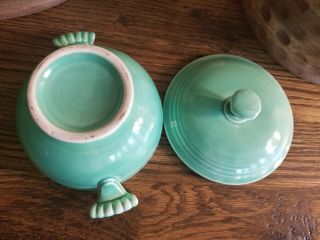 RARE VINTAGE FIESTA GREEN COVERED ONION SOUP BOWL LID FIESTA WARE 6