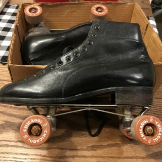 Vtg Betty Lytle Roller Skates 11 Men Black Leather Box 3