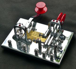 VTG VIBROPLEX Double Key DELUXE Telegraph Iambic Bug Morse CHROME 5