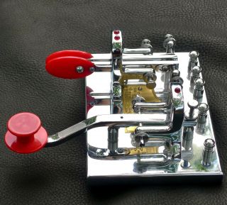 VTG VIBROPLEX Double Key DELUXE Telegraph Iambic Bug Morse CHROME 6