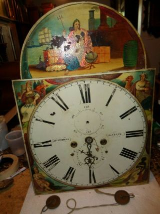 Antique - 8 Day - Grandfather Clock Movement - Ca.  1850 - To Restore - T402