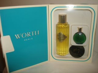 Vintage Worth Je Reviens Splash 1.  8fl Oz Perfume 2fl Oz Eau De Cologne Set Box