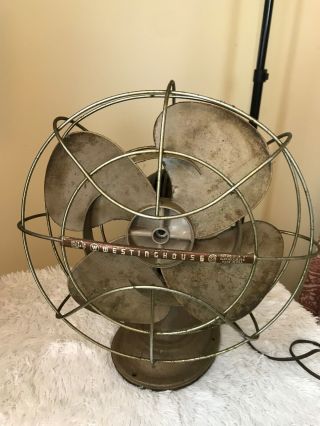 Vintage Westinghouse Electric Fan Mid Century 1950’s/60s Oscillating Usa