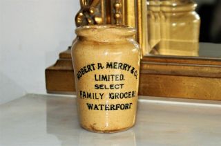 Vintage Merry Waterford Irish Dairy Cream Pot Jug Bottle Advertising Pub Ireland