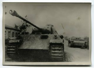German Wwii Photo: Panzer V Panther Tank,  Eastern Front,  Agfa Postcard Paper