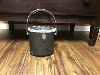 Vintage Rialto Ny Pearlized Gray/silver Lucite Box Purse