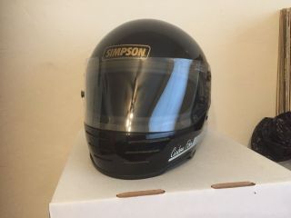 Vintage Simpson Model 62 Motorcycle Helmet Size 7 5/8 Snell 80 Carbon Fiber