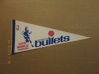 Nba Washington Bullets Vintage Circa 1978 World Champions Basketball Pennant