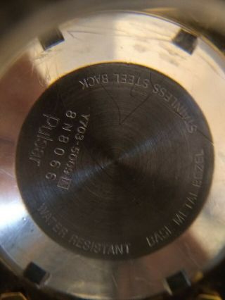 Vintage PULSAR Rare Gold Tone S.  Steel Digital Alarm Japan Y703 - 5009 Watch - Runs 6