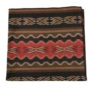 Vtg Beaver State Pendleton Indian Trade Brown Wool Saddle Throw Blanket 67x64