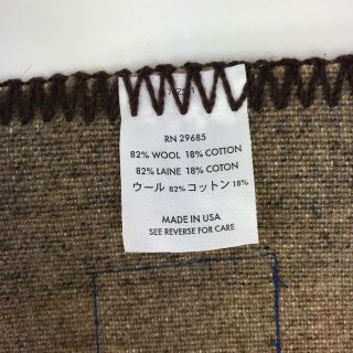 VTG Beaver State Pendleton Indian Trade Brown Wool Saddle Throw Blanket 67x64 3