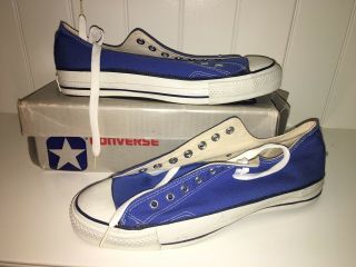 Nib Vintage Converse Made In Usa Low All Star Chuck Taylor Navy Blue 12