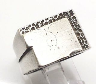 Vintage Mens Large Signet Heavy Sterling Silver 925 Ring 18g Sz.  7 S1782