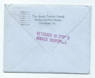 WWII 1942 RETURN TO SENDER cover to US Army Colonel Corregidor Philippines 2
