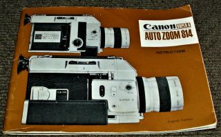 Vintage Canon Auto Zoom 814 8 Movie Camera with Case & Instructions 6