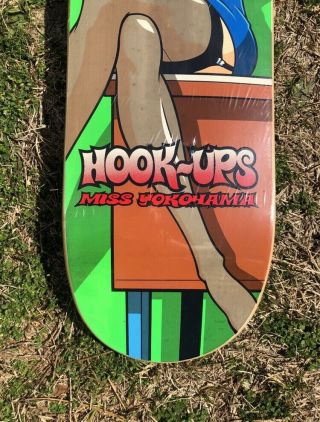 Vintage Hookups Skateboard Team Deck Miss Kawoskie Teacher Rare Nos 3
