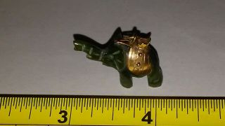 Vintage Pendant Lucky 1 1/2 " Long Jade Elephant With 14 Kt Gold Saddle; Fast S&h