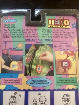 NIP - RARE - CLEAR Nano Baby Pet Virtual Playmates Vintage 1997.  Giga Pet 3