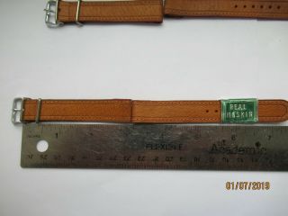 vintage Open Ended 16MM Full Grain Pigskin Watch Strap 1940 ' s Made in England 3