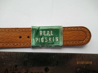 vintage Open Ended 16MM Full Grain Pigskin Watch Strap 1940 ' s Made in England 4